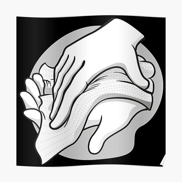 "Illustration of a person wiping and wiping his hands with a paper