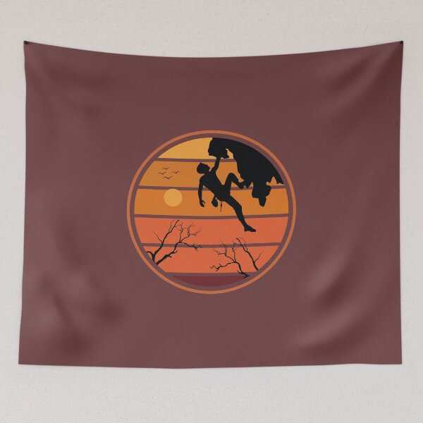 Item preview, Vintage bouldering rock climbing sunset retro designed and sold by Phoca Mobil.