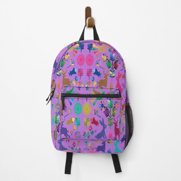Item preview, Mexican traditional textile patterns, forest animals, pink designed and sold by Caracol-Spanish.