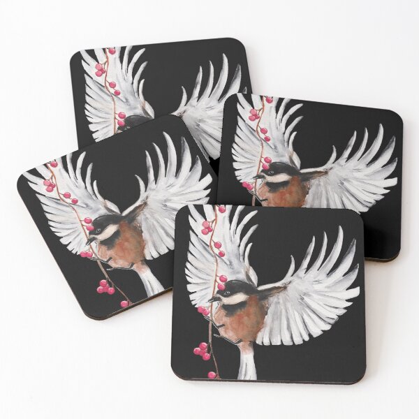 Item preview, Watercolor - Berry bird - Black background designed and sold by Karolien Kenis.