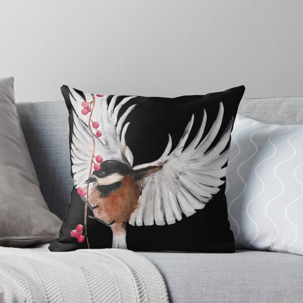 Item preview, Watercolor - Berry bird - Black background designed and sold by Karolien Kenis.