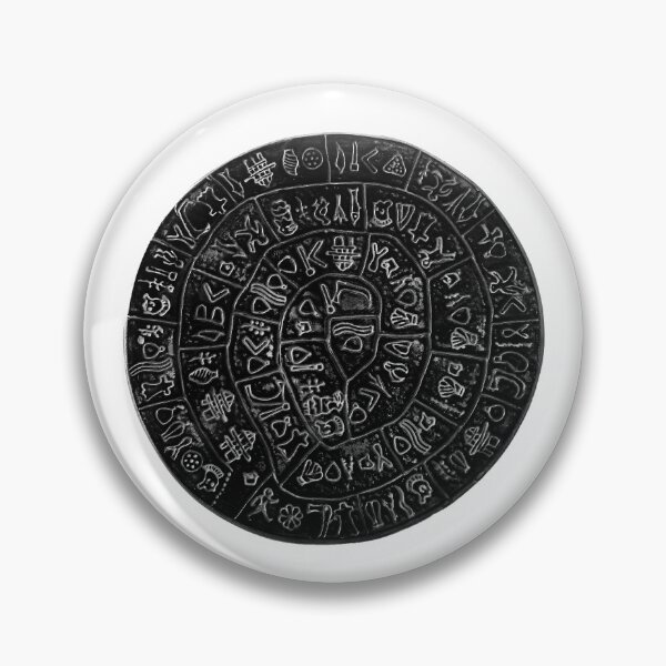 Item preview, Phaistos Disc - Undeciphered Minoan Hieroglyphs - Black and White designed and sold by Dan Shachar.