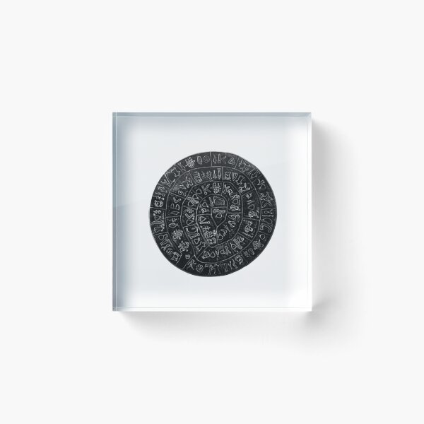 Item preview, Phaistos Disc - Undeciphered Minoan Hieroglyphs - Black and White designed and sold by Dan Shachar.