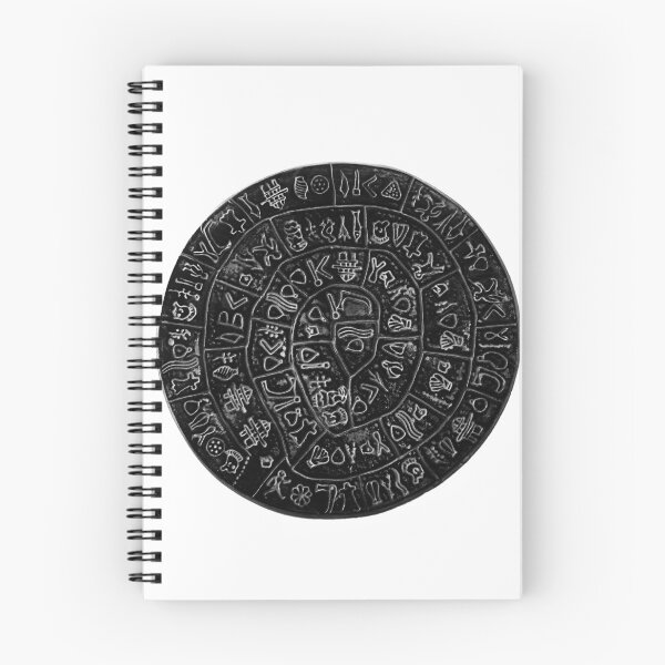 Item preview, Phaistos Disc - Undeciphered Minoan Hieroglyphs - Black and White designed and sold by Dan Shachar.
