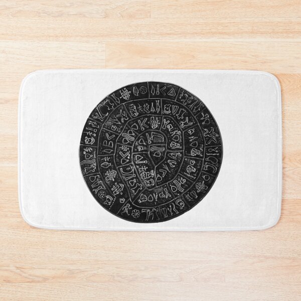Item preview, Phaistos Disc - Undeciphered Minoan Hieroglyphs - Black and White designed and sold by Dan Shachar.