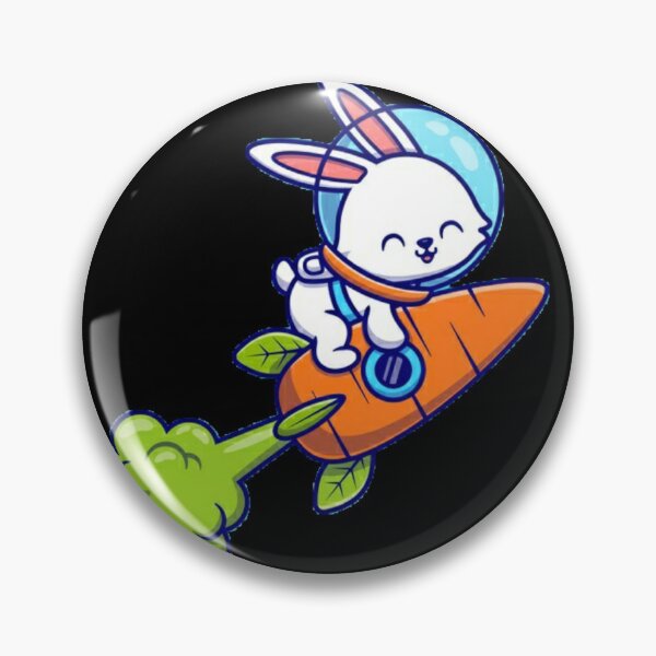 Item preview, Rabbit riding carrot rocket designed and sold by Rakos-Merch.