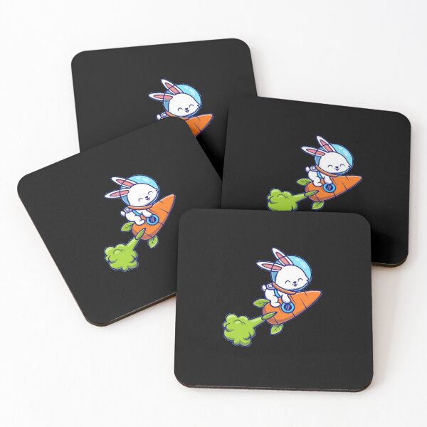 Item preview, Rabbit riding carrot rocket designed and sold by Rakos-Merch.