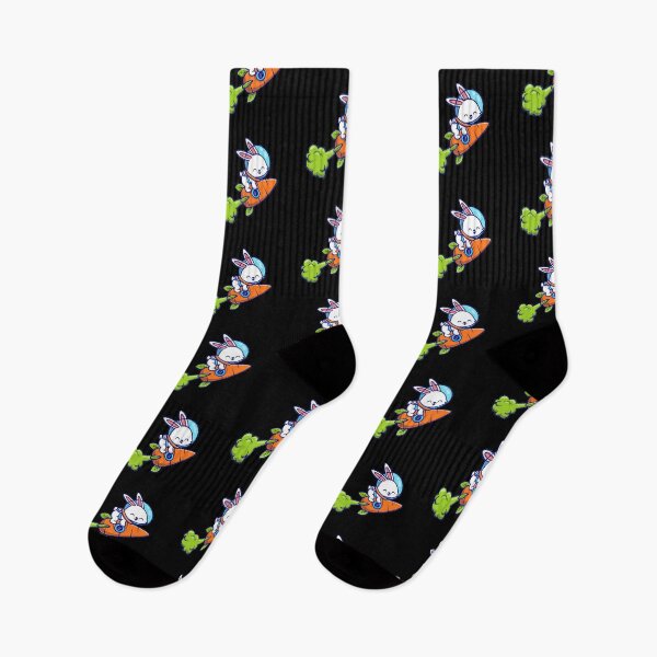 Item preview, Rabbit riding carrot rocket designed and sold by Rakos-Merch.
