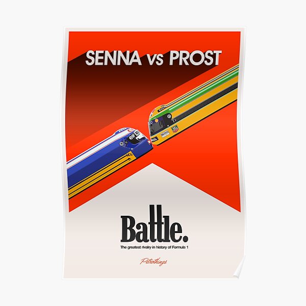 Affiche vintage Senna vs Prost Poster