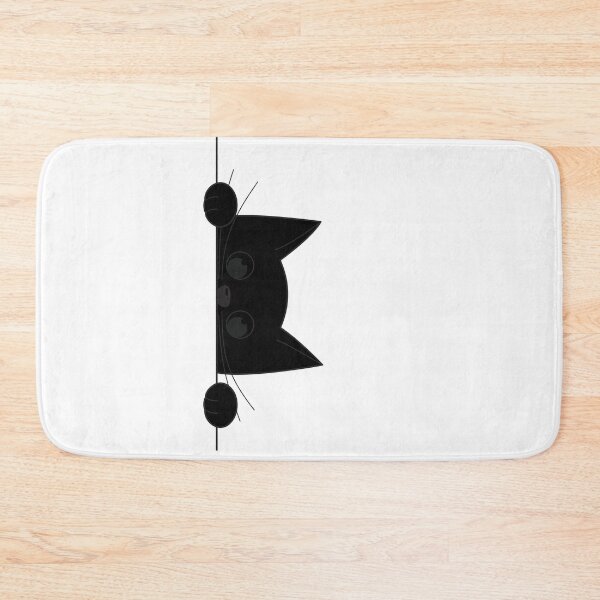Item preview, Cute black cartoon kitten cat peeking out from the side. designed and sold by JellyBeenzz.