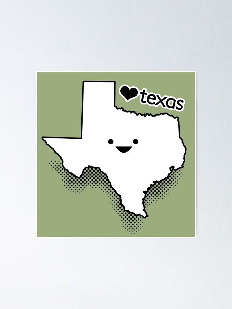 Aperçu 1 sur 3. Poster avec l'œuvre Cute Texas créée et vendue par heavyhebi.