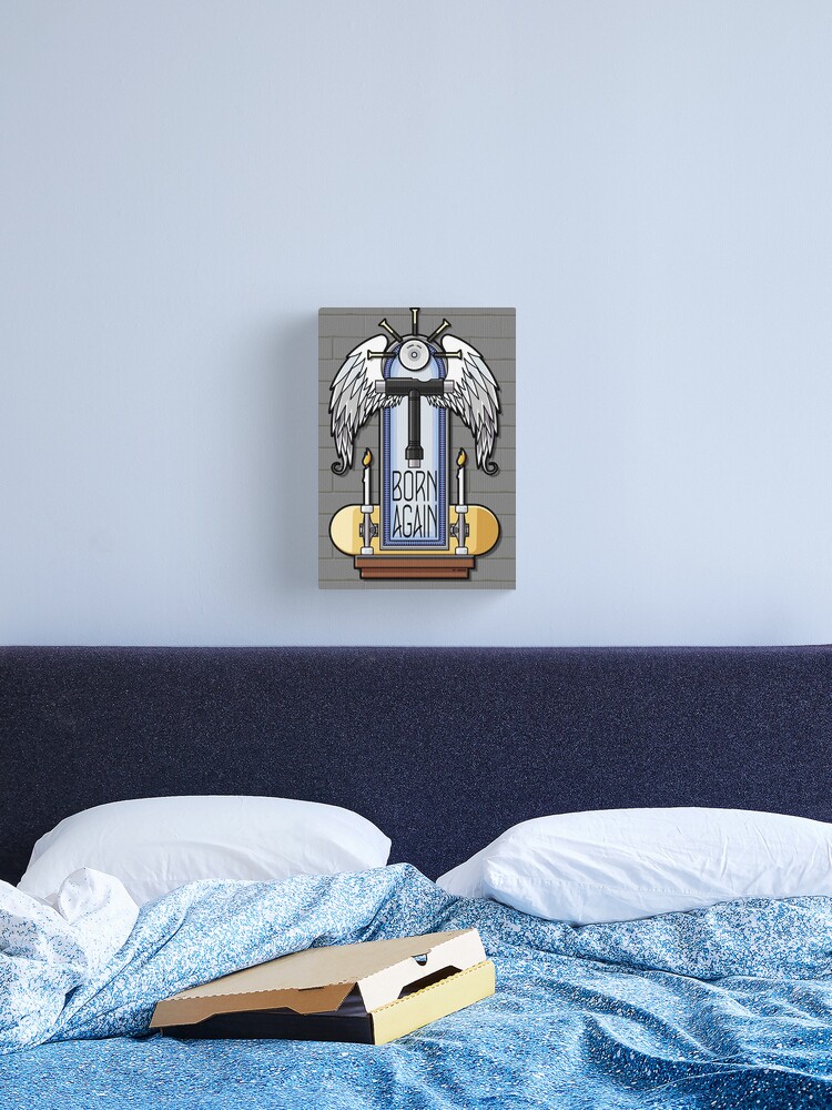 Thumbnail 2 of 3, Canvas Print, Born Again Skateboard Spiritual Shrine Angel Skate Tool Altar designed and sold by etourist.