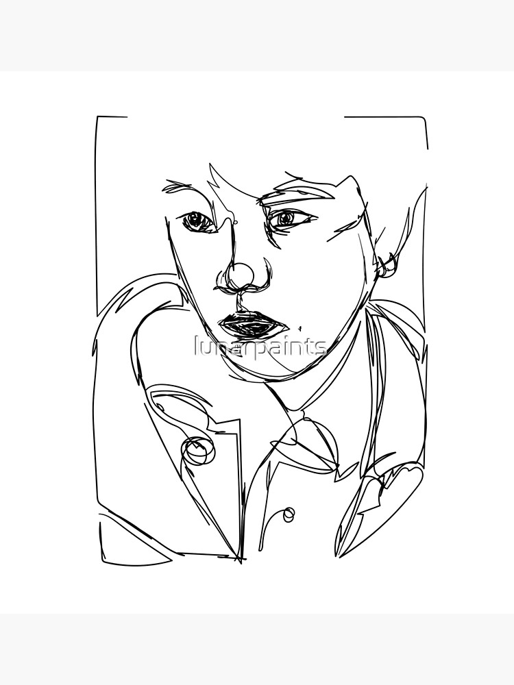"min yoongi line art design" Poster for Sale by lunarpaints Redbubble