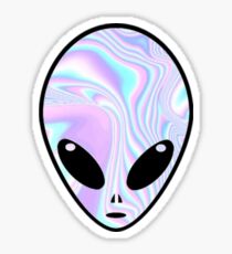 Groovy Psychedelic Alien Sticker