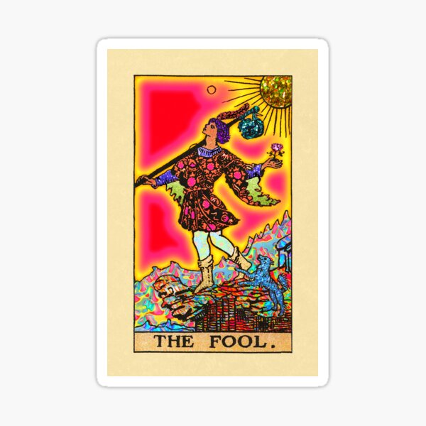 The Fool- Psychedelic Tarot in Rainbow Sticker
