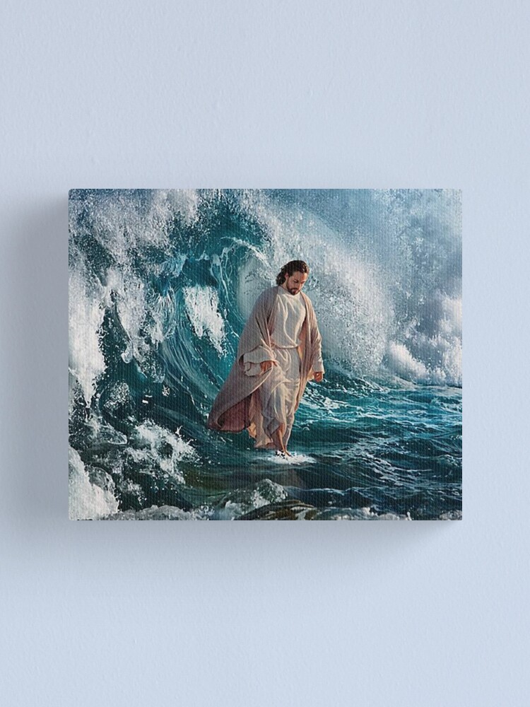 Jesus Painting, Jesus Walking on Water Wall Art Canvas Print