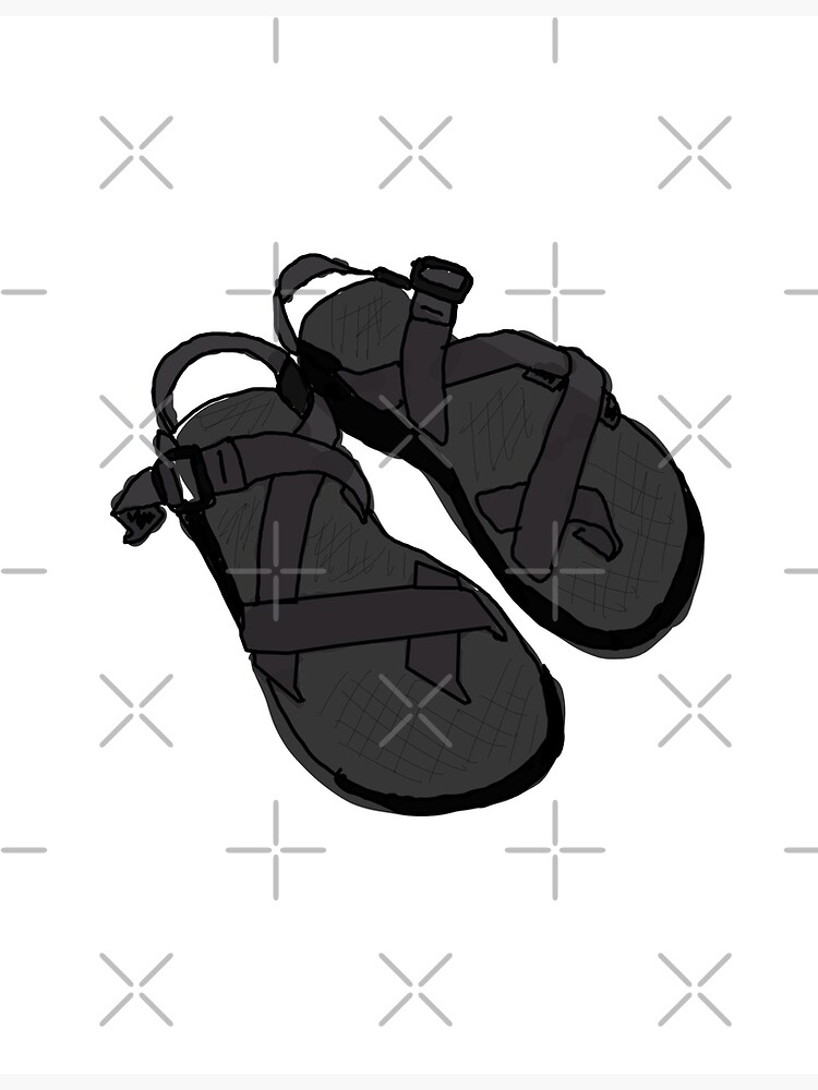 Illustration of Chaco Sandals Black Poster