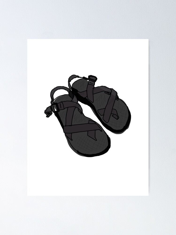 Illustration of Chaco Sandals Black Poster