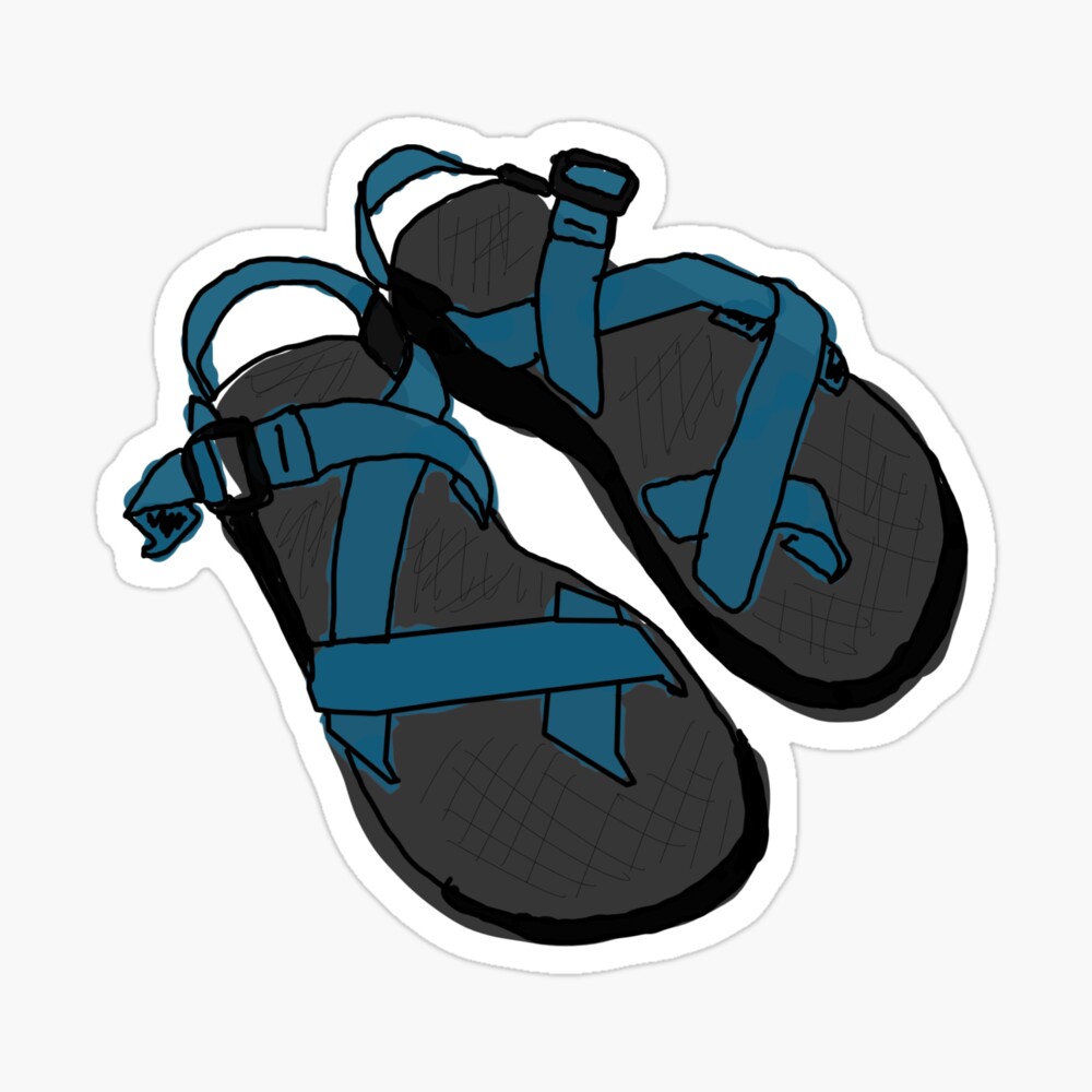 Drawing of Chaco Sandals Blue Spiral Notebook