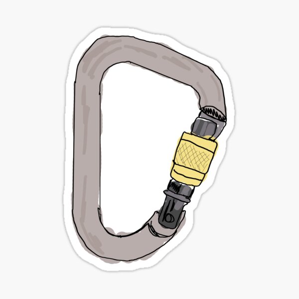 Carabiner - yellow and grey Sticker