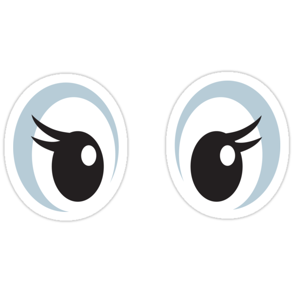 girly cartoon eyes with long eyelashes stickers stickers by mhea