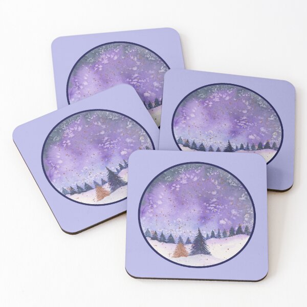 Item preview, Snowy Winter Scene Purple designed and sold by Sershni.