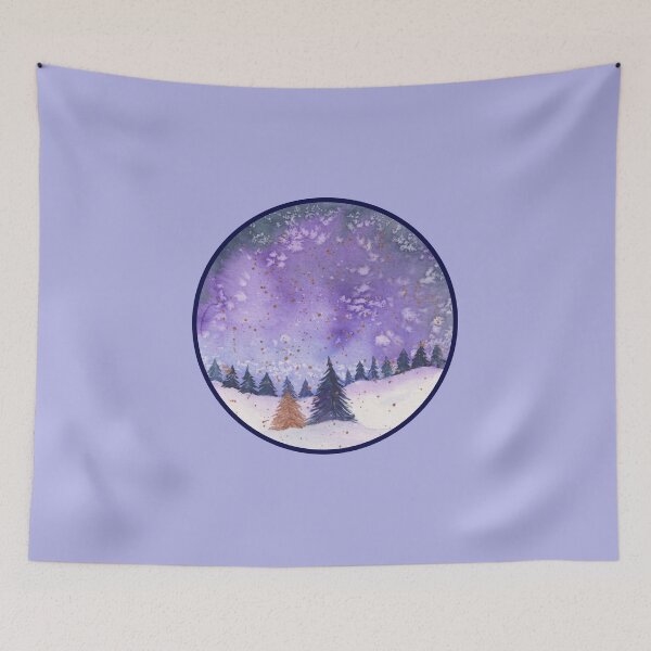 Item preview, Snowy Winter Scene Purple designed and sold by Sershni.