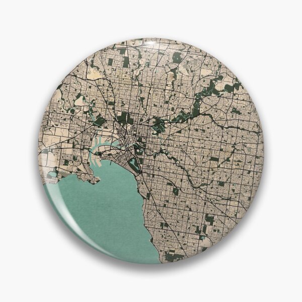 Artikelvorschau, Melbourne Stadtplan von Australien - Vintage entworfen und verkauft von deMAP.