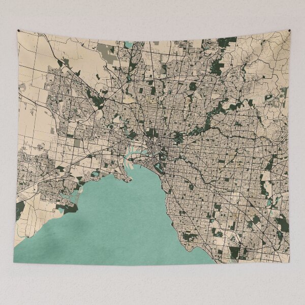 Item preview, Melbourne City Map of Australia - Vintage designed and sold by deMAP.