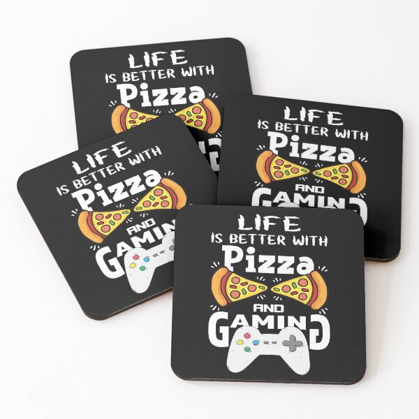 Item preview, life is better with pizza and gaming designed and sold by Aminepop.