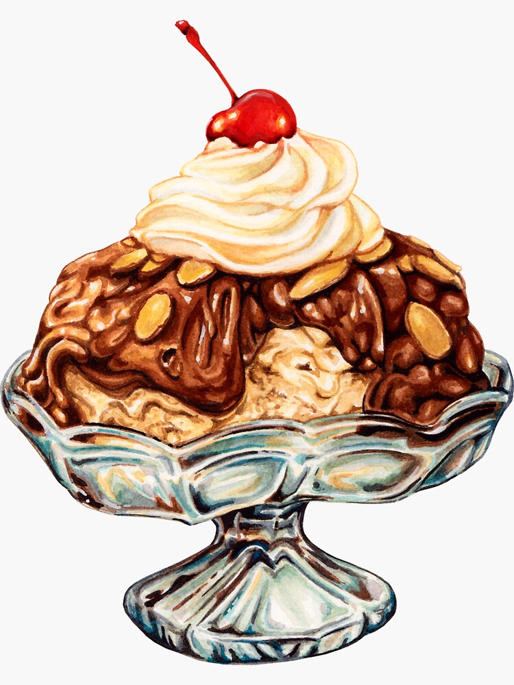 ice-cream-sundae-pattern-sticker-by-kellygilleran-redbubble