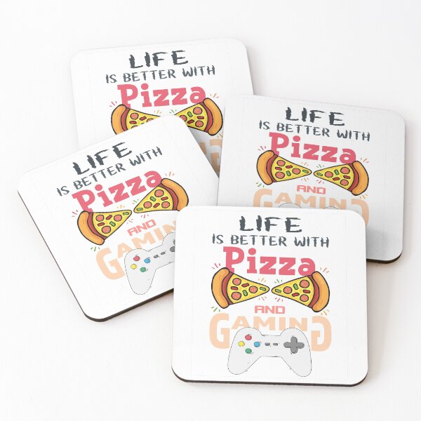 Item preview, life is better with pizza and gaming designed and sold by Aminepop.
