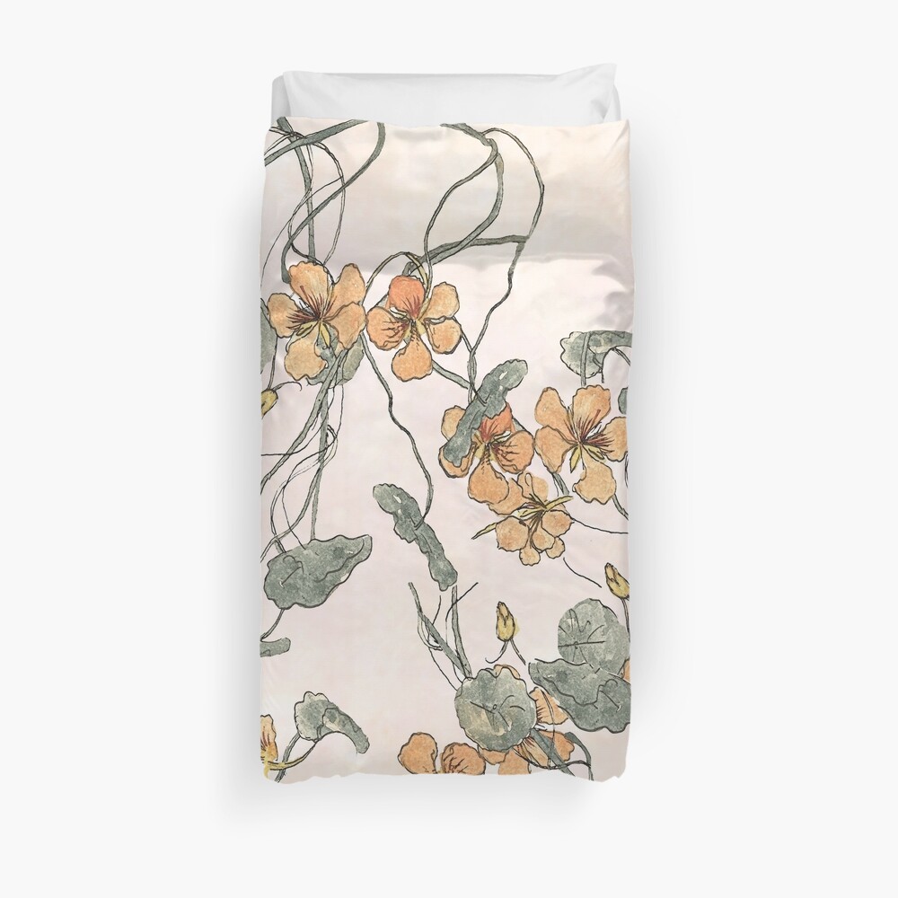 Winding - floral watercolour Duvet Cover