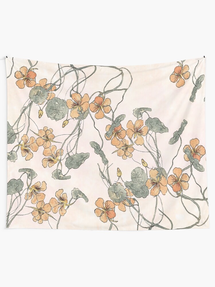 Alternate view of Winding - floral watercolour Tapestry