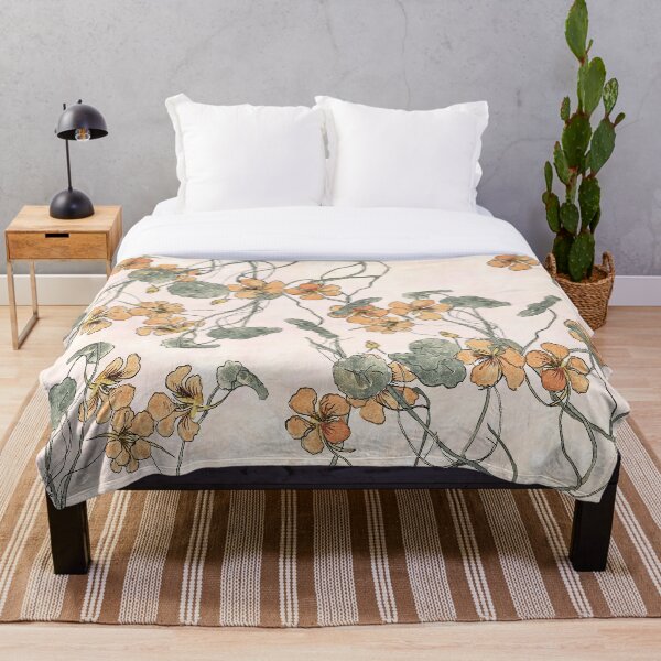 Winding - floral watercolour Throw Blanket