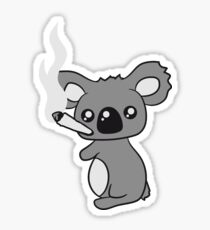 pothead weed hemp cannabis joint weed smoke pot high drug koala Sticker