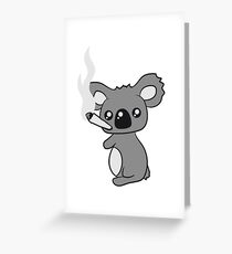 pothead weed hemp cannabis joint weed smoke pot high drug koala Greeting Card