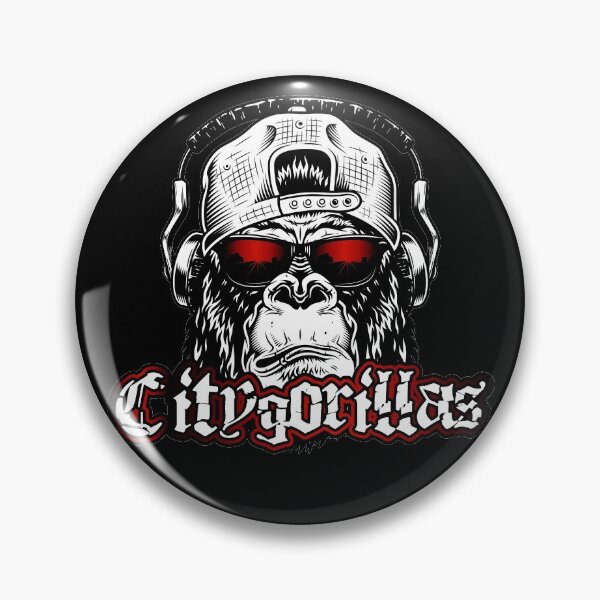 Item preview, City gorilla with cap, headphones and red sunglasses designed and sold by froggy-stylecom.