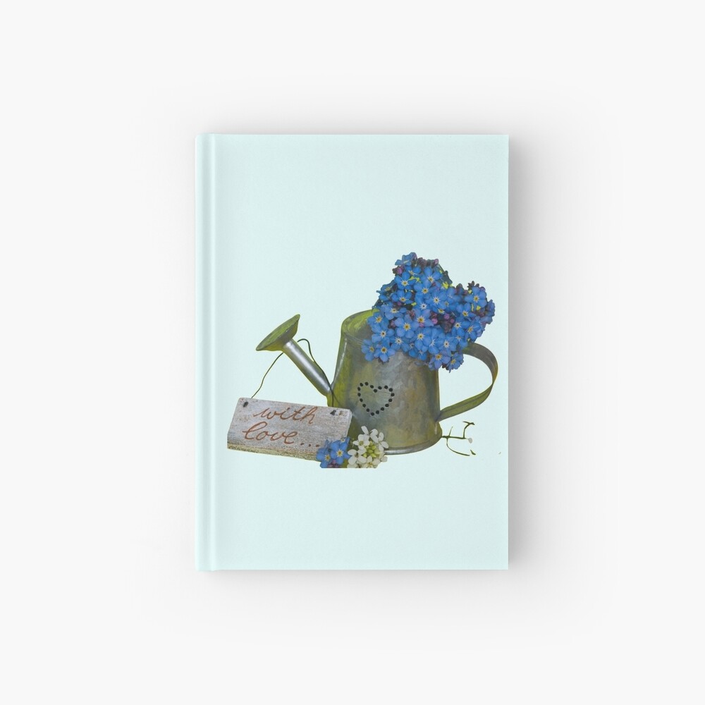 Forget me not flowers in canister Hardcover Journal