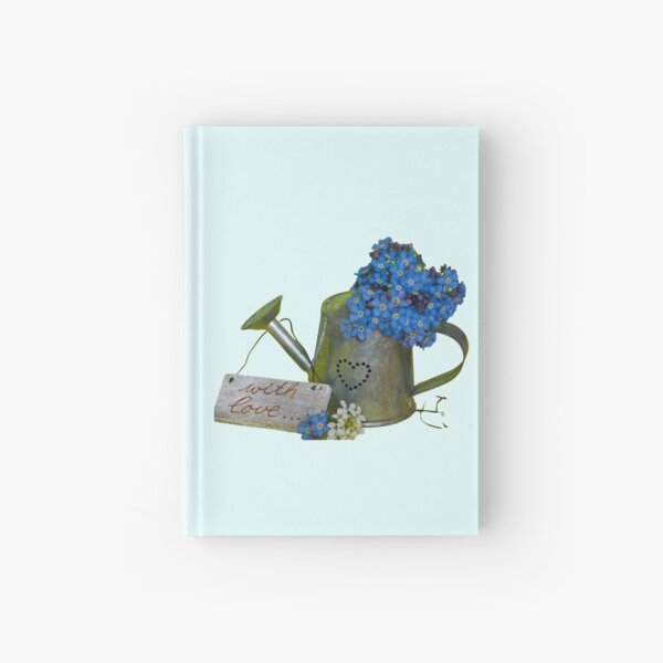 Forget me not flowers in canister Hardcover Journal