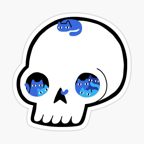 Skull Full Of Cats Sticker