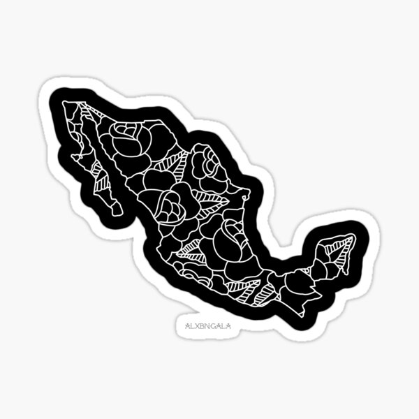 Stylized Map Of Mexico Sticker