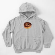 Chocolate Donut Pattern - Pink Kids Pullover Hoodie