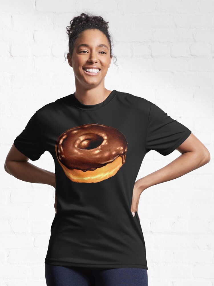 Thumbnail 6 of 7, Active T-Shirt, Chocolate Donut Pattern - Pink designed and sold by KellyGilleran.