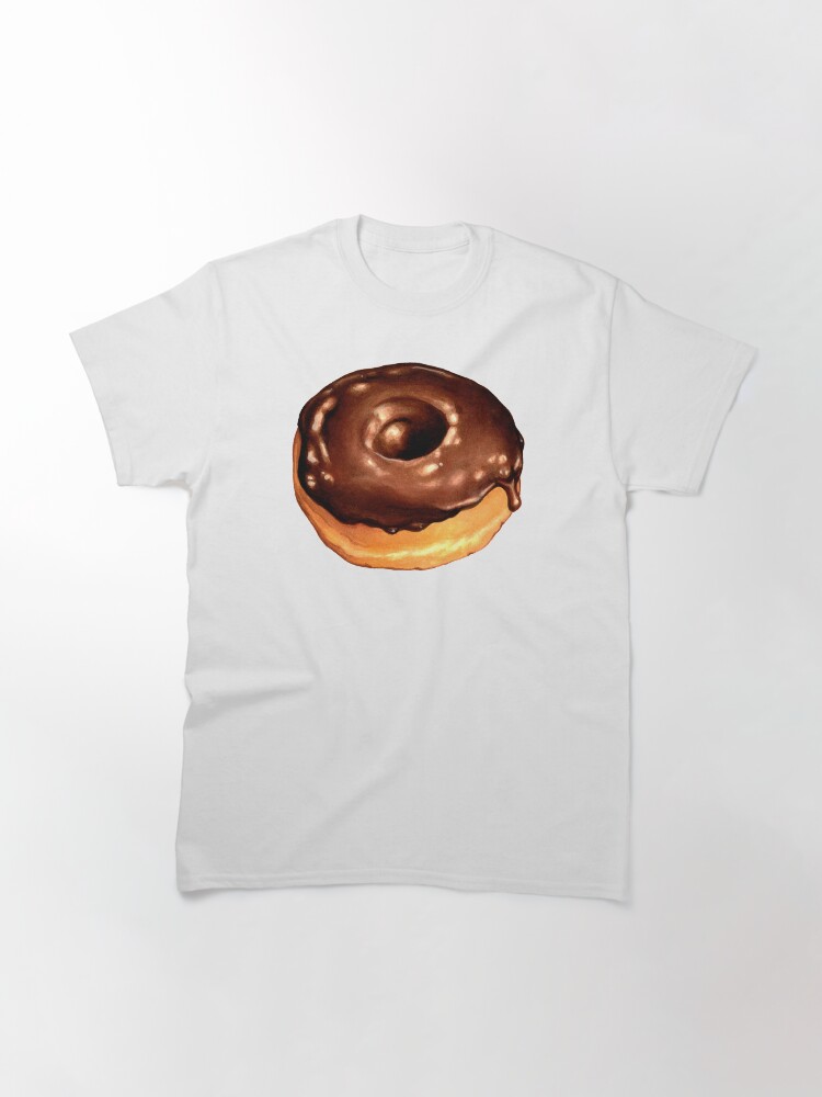 Thumbnail 3 of 7, Classic T-Shirt, Chocolate Donut Pattern - Pink designed and sold by KellyGilleran.