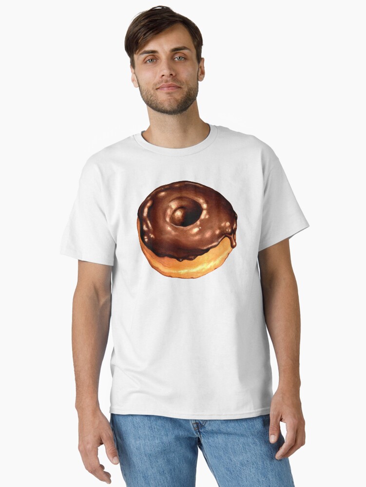 Thumbnail 1 of 7, Classic T-Shirt, Chocolate Donut Pattern - Pink designed and sold by KellyGilleran.
