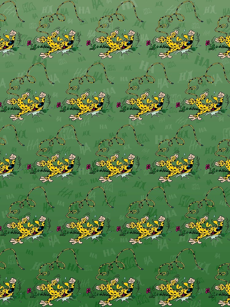 Marsupilami laughing on floor / Background green by RetroRoom