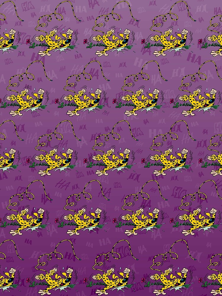 Marsupilami laughing on floor / Background Purple by RetroRoom