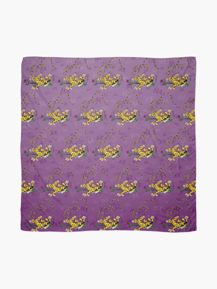 Alternate view of Marsupilami laughing on floor / Background Purple Scarf