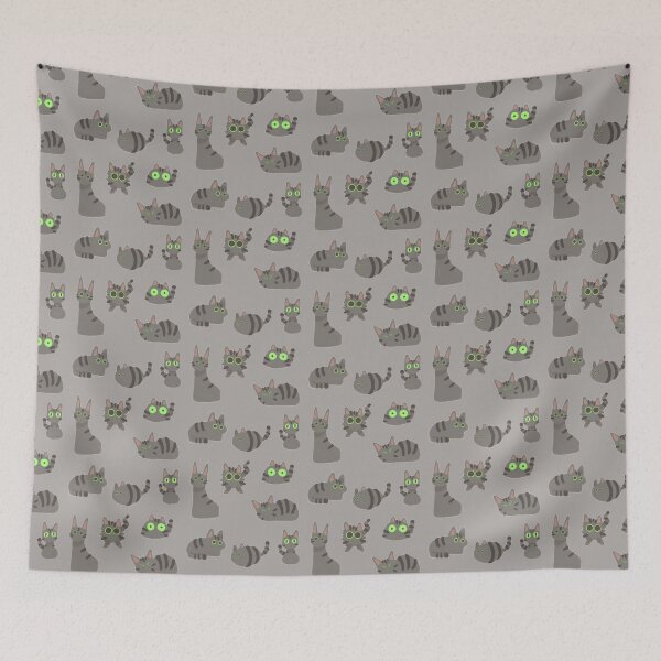 Item preview, Grey Tabby Cat Blobs (Green Eyes) designed and sold by Risky Beetle.
